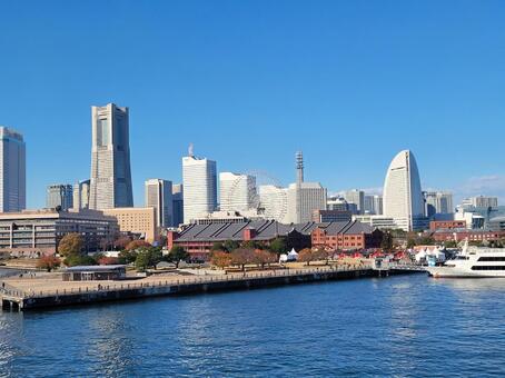 横浜みなとみらい 横浜,みなとみらい,自然の写真素材