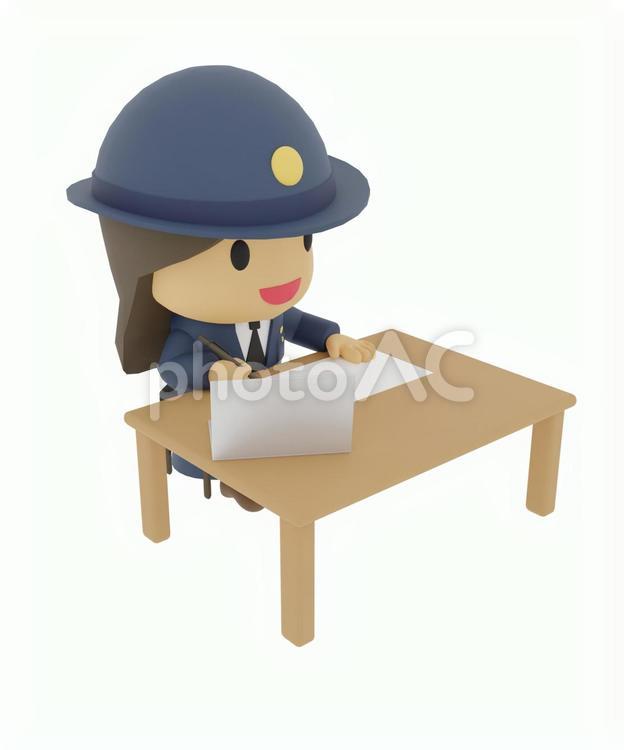 オンラインで勉強や仕事する警察警官や婦警 婦警,事情聴取,警察官の写真素材