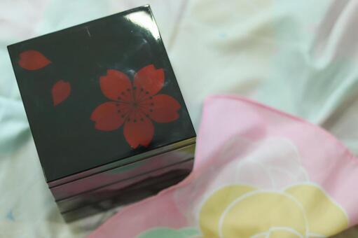 お重箱と風呂敷 お重箱,風呂敷,和食の写真素材