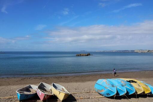 １０月中旬の長者ヶ岬海水浴場の風景 長者ヶ崎海水浴場,晴れ,海の写真素材