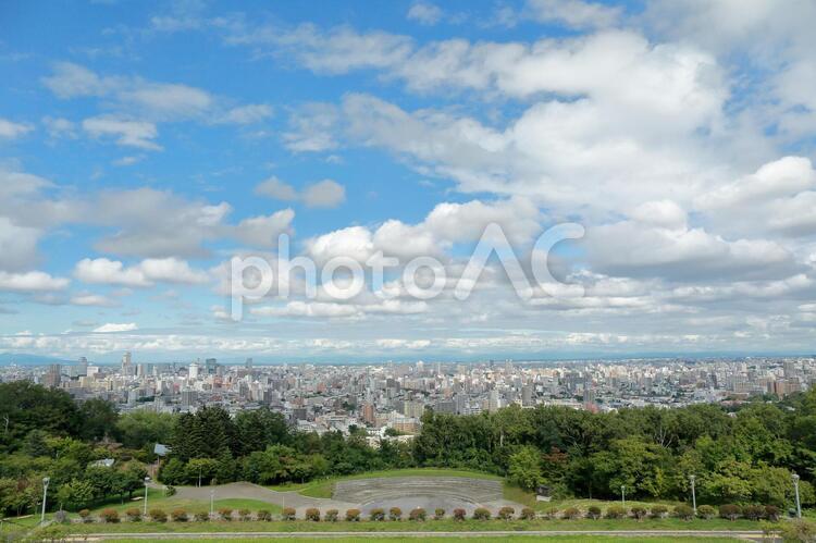 旭山記念公園から札幌街並みの眺望３ 旭山記念公園,札幌観光,観光名所の写真素材