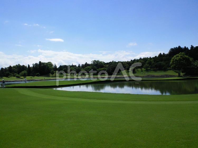 爽やか・快晴のゴルフ場 快晴,ゴルフ,ゴルフ場の写真素材