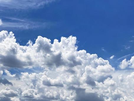 夏空 夏空 夏空,雲,白の写真素材