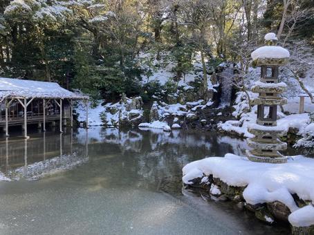 凍った池 凍った池 冬,凍った湖,雪景色の写真素材
