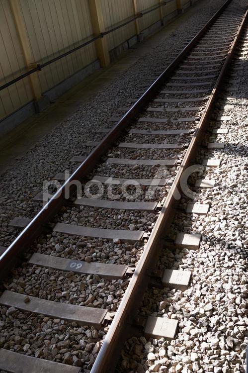 新幹線のレール、枕木、バラスト 駅,鉄道,ホームの写真素材