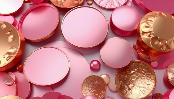 ピンクゴールドの丸い金属 ピンクゴールドの丸い金属の写真