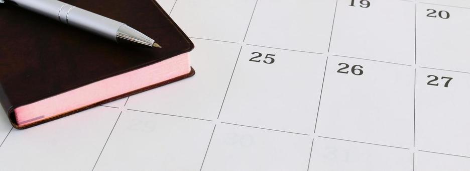 ペンと手帳とカレンダー　バナー　ビジネス ビジネス,バナー,スケジュールの写真素材