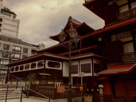 道後温泉 道後温泉 道後温泉,夕方,愛媛県の写真素材