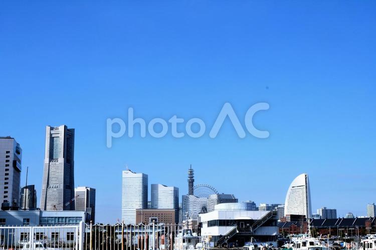 みなとみらいの街並み みなとみらい,蒼空,開放感の写真素材