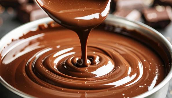 溶けたチョコレートが垂れている 溶けたチョコレートが垂れているの写真