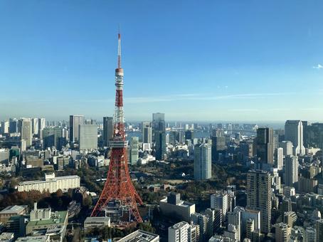東京タワーのある風景 東京タワーのある風景 東京タワー,ビル,街並みの写真素材