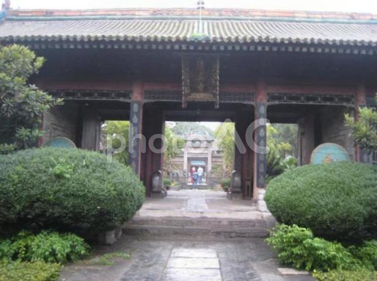 中国　西安　清真寺の正門 空,背景,春の写真素材