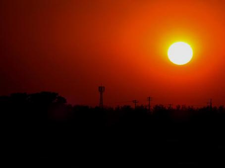 大きな夕焼け 大きな夕焼けの写真