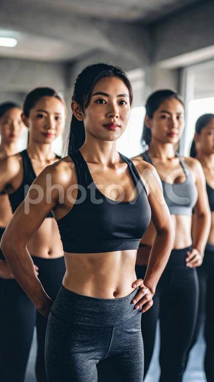ジムで体を鍛える女性たち スポーツ,体,女性の写真素材