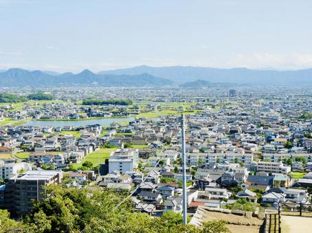 丸亀城から讃岐平野を一望する 丸亀城から讃岐平野を一望する 丸亀市,丸亀城,城下町の写真素材