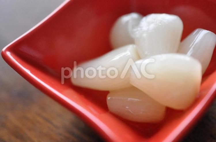 らっきょう 家庭料理,手作り料理,ご飯の写真素材
