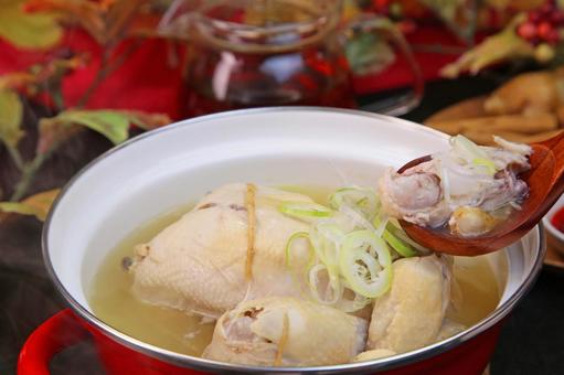 サムゲタン サムゲタン サムゲタン,コラーゲン,煮込み料理の写真素材