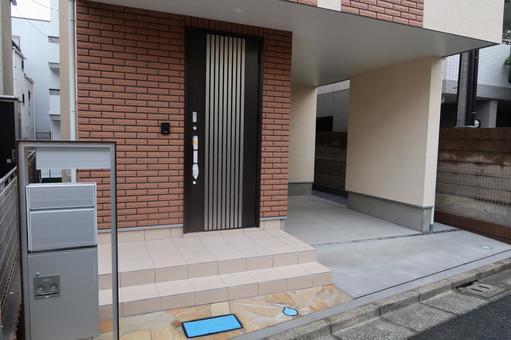 Newly built detached entrance and post 3, JPG Newly built detached entrance and post 3, 新建築, 家居住宅, 門廳, JPG