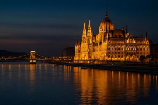 ブダペスト議事堂夜景 ブダペスト議事堂夜景の写真