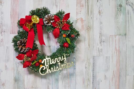 おしゃれなクリスマスリース クリスマス,12月,クリスマスリースの写真素材