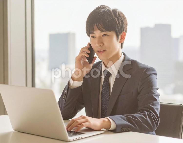 仕事をする男性 ビジネス,ビジネスマン,男性の写真素材