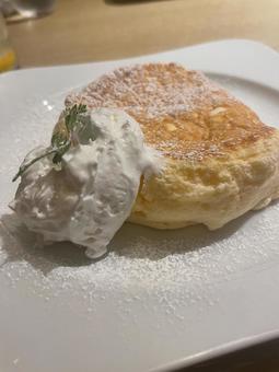 パンケーキ パンケーキ パンケーキ,スフレ,卵の写真素材