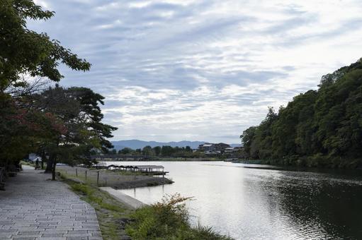 嵐山の風景３ 嵐山,京都,桂川の写真素材