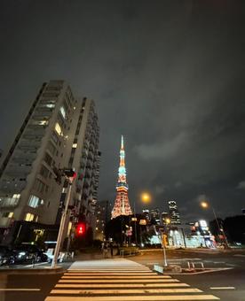 東京タワー 空,今空,東京の写真素材