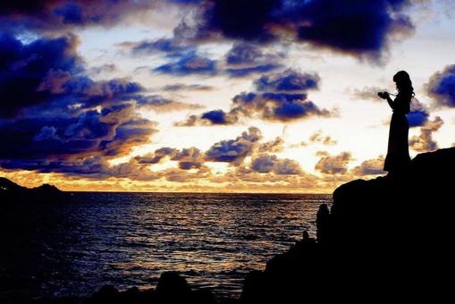 夕焼けとカメラ 夕焼けとカメラの写真