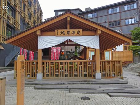 裏草津の地蔵源泉 草津温泉,裏草津,温泉街の写真素材