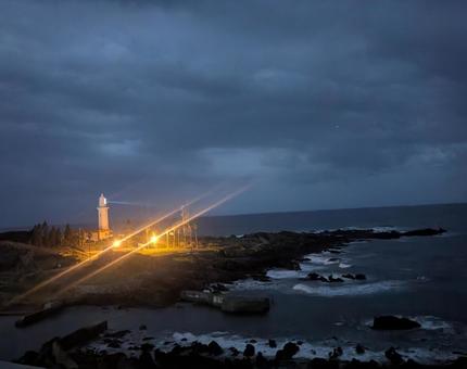 夜の野島崎灯台 夜の野島崎灯台の写真