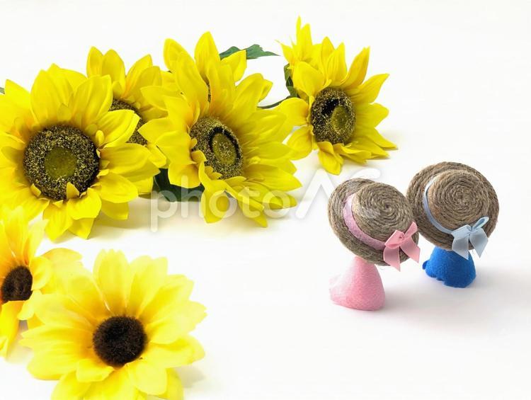 夏イメージ（夏休み）1 ひまわり,夏休み,夏の写真素材
