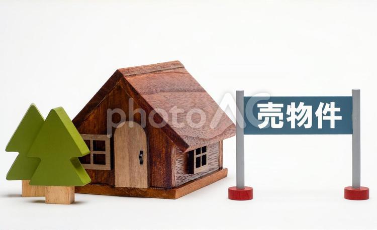 売物件の看板と戸建て住宅のイメージ 売物件,for_sale,看板の写真素材