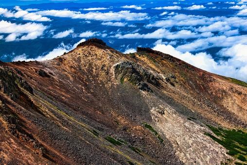北アルプスの乗鞍岳の剣ヶ峰 北アルプスの乗鞍岳の剣ヶ峰の写真