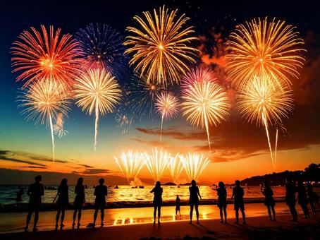 打ち上げ花火の写真