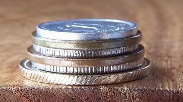 重なった各種硬貨・2 重なった各種硬貨・2 小銭,硬貨,コインの写真素材