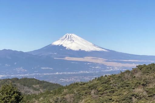 元旦の富士山 富士山,空,雪の写真素材