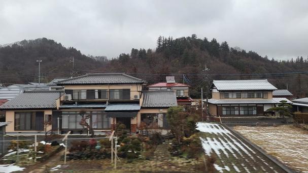 雨の日 日本の田舎 雨の日 日本の田舎 畑,曇り,田んぼの写真素材