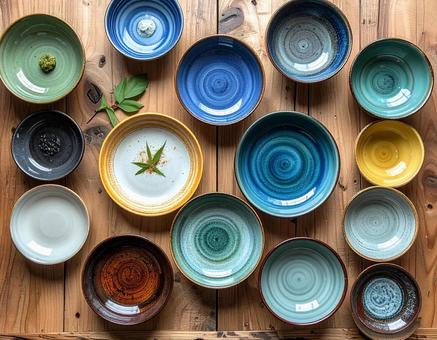 和柄の小皿コレクションの写真