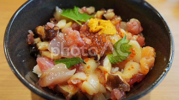 海鮮丼、アップ 海鮮丼,海鮮,刺身の写真素材