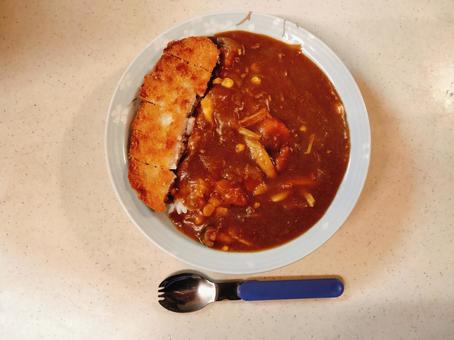 カツカレー カレー,カツ,ご飯の写真素材