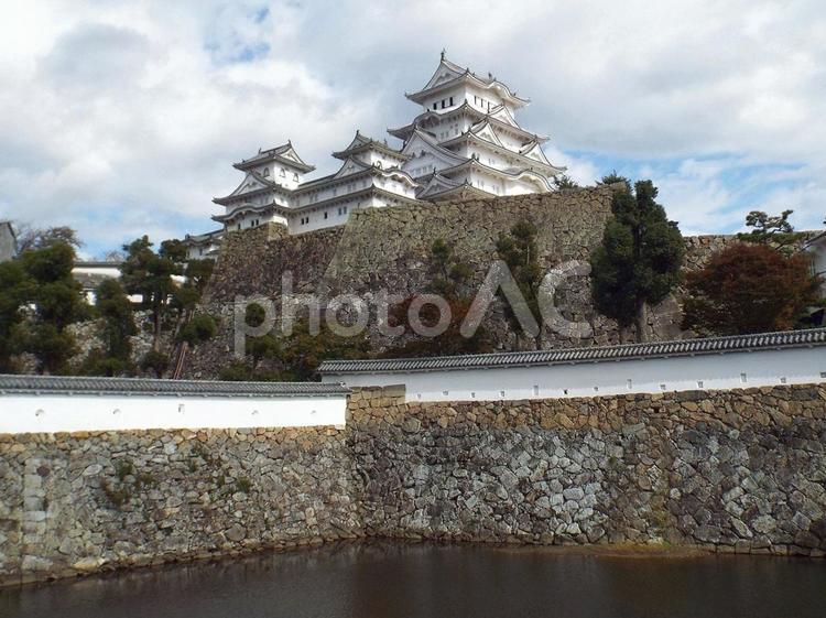 【風景写真】姫路城の風景 姫路城,天守閣,木造の写真素材