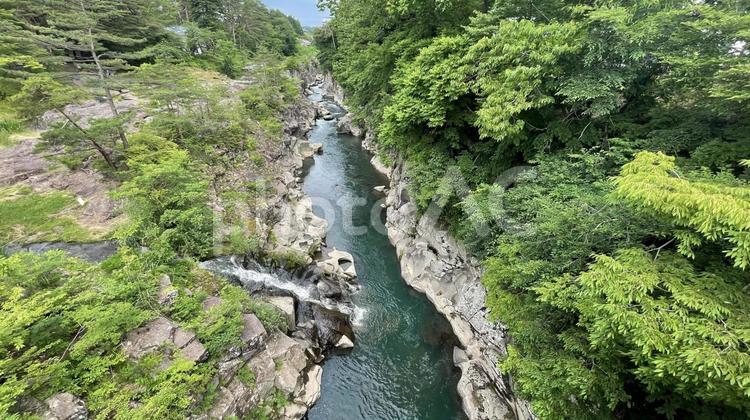 岩手県の景観が美しい厳美渓 厳美渓,岩手県,川の写真素材