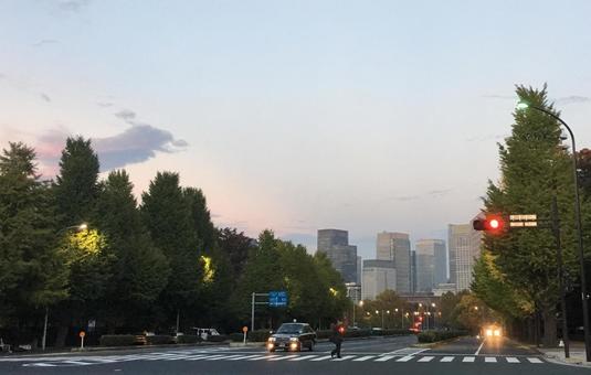 都会の夕方 都会の夕方 夕方,都会,ビルの写真素材