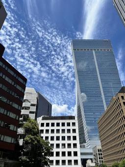 オフィス街の青空 オフィス街の青空 オフィス街,ビル,青空の写真素材
