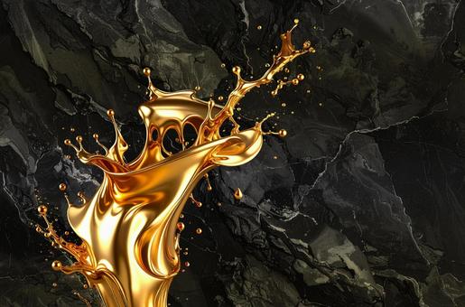 金で表現された水飛沫の瞬間の写真