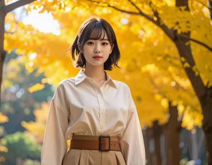 銀杏並木を散歩 銀杏並木を散歩の写真