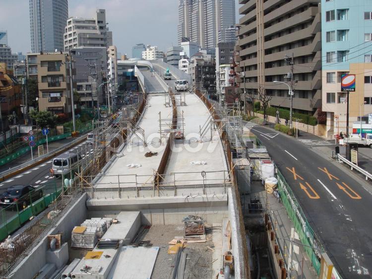 建設中の中央環状線 中央環状線,建設中,高速道路の写真素材