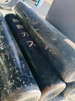 酸素ガスボンベ 酸素,溶接,酸素ガスの写真素材