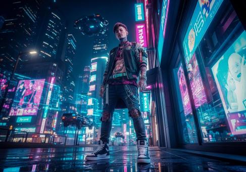 サイバーパンク都市ストリートファッション サイバーパンク都市ストリートファッションの写真
